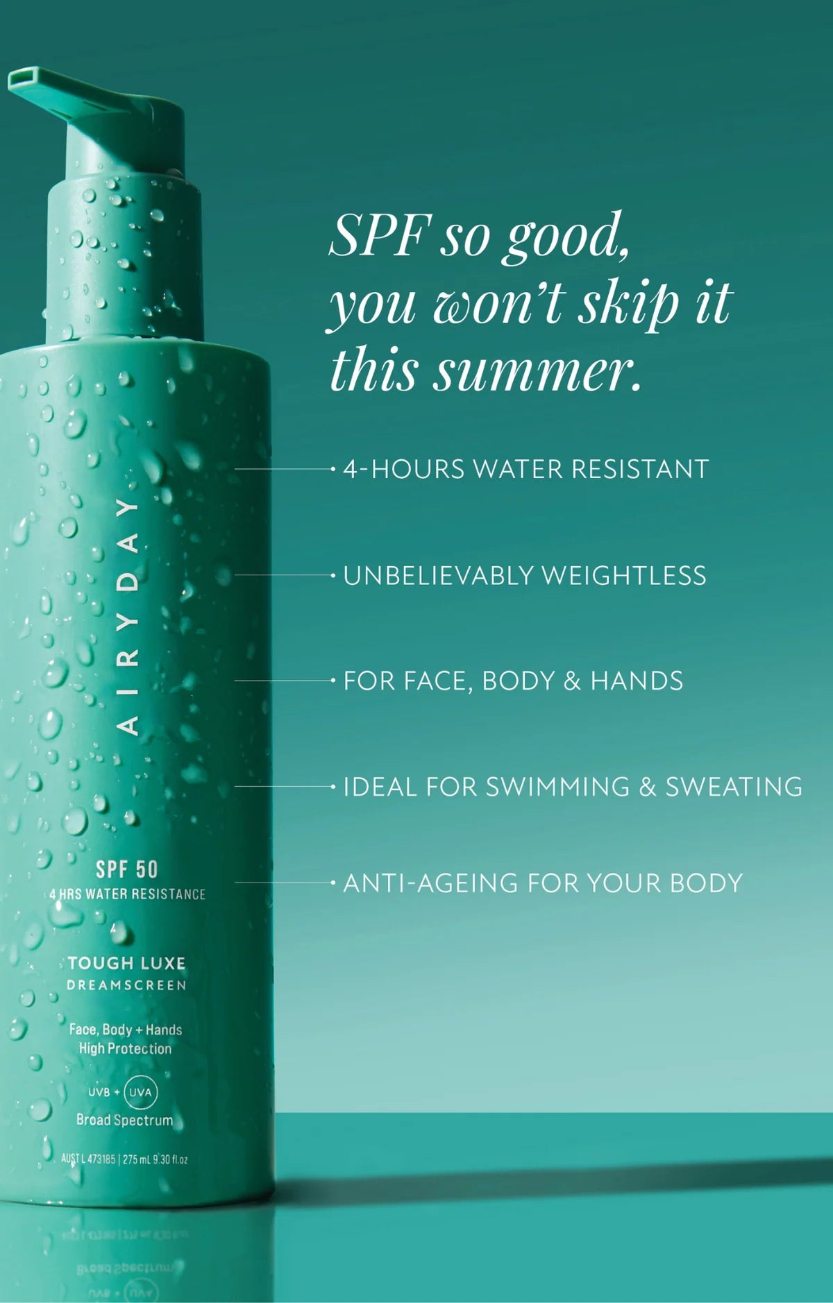 Tough Luxe SPF50 Dreamscreen 275ml